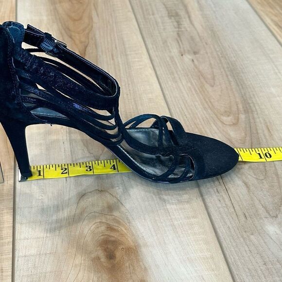 Alfani Women's Heels - Pumps Open Toe Strappy Faux Leather/SuedeBlack Size 9 1/2 - Picture 10 of 13